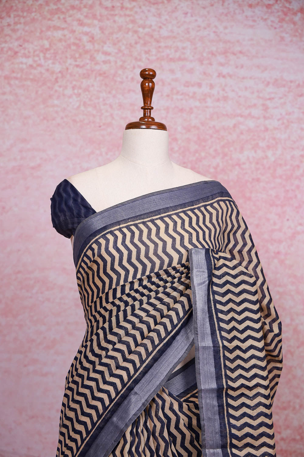 Blue Chanderi Silk Saree