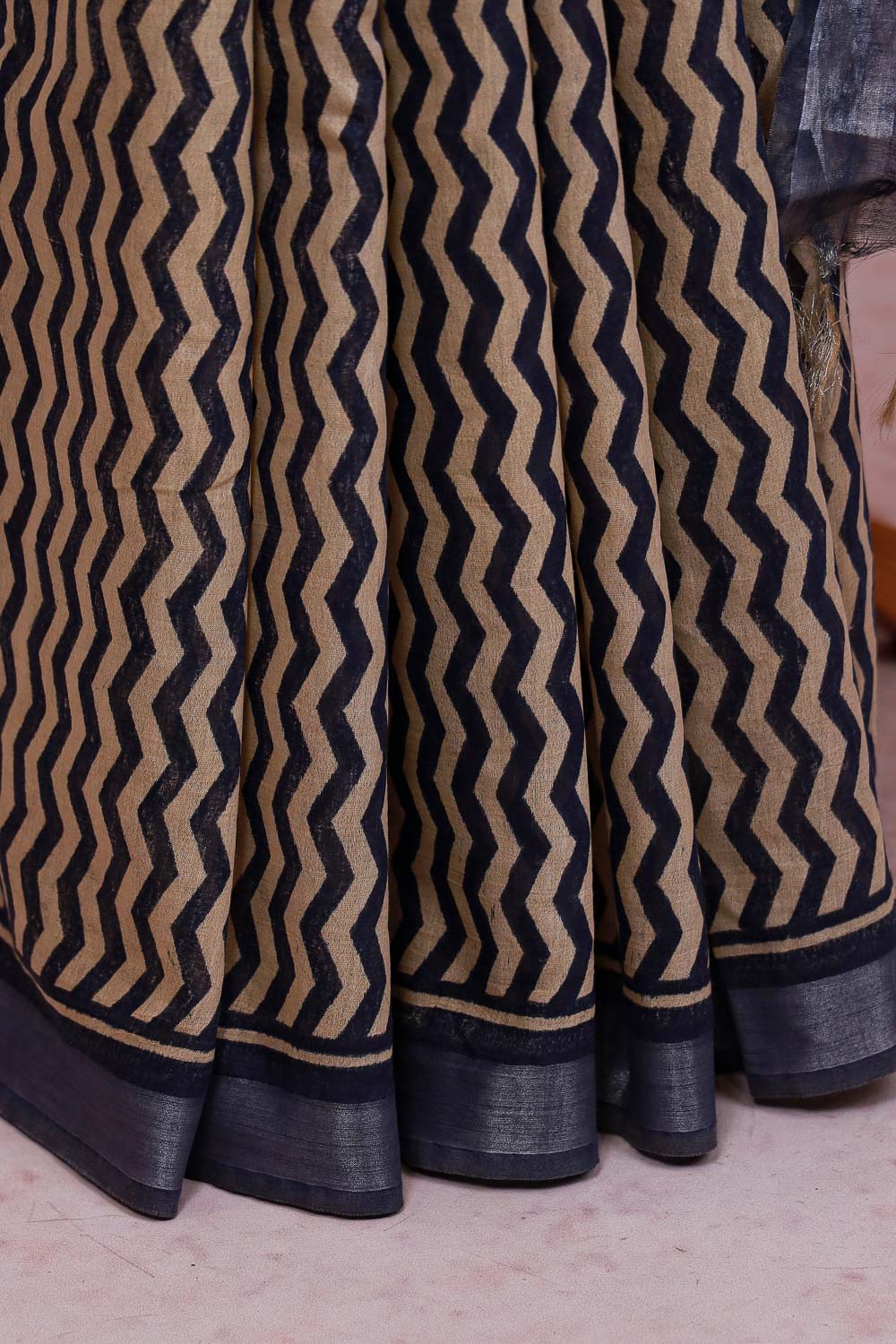 Blue Chanderi Silk Saree