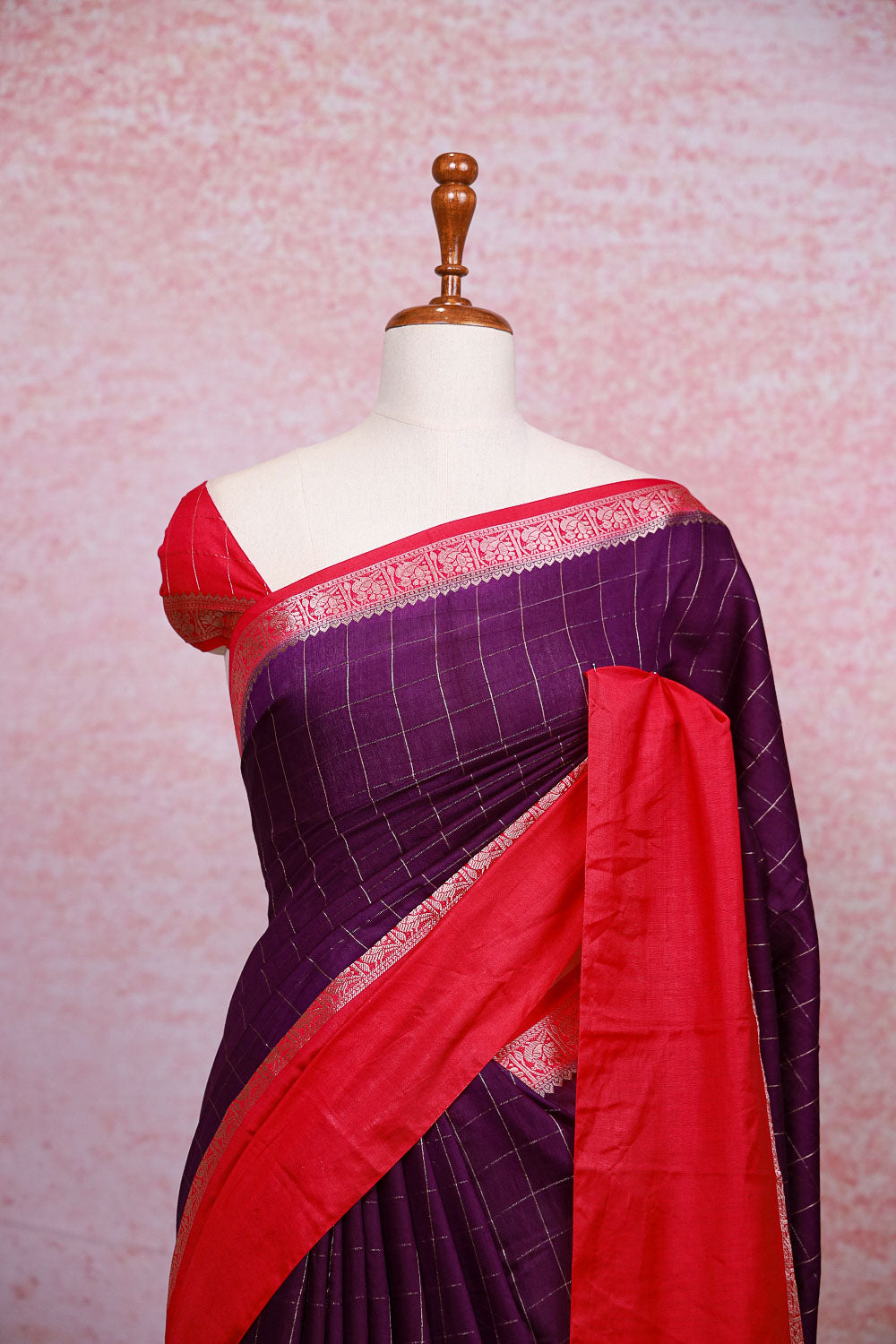 Violet Semi Banarasi Saree