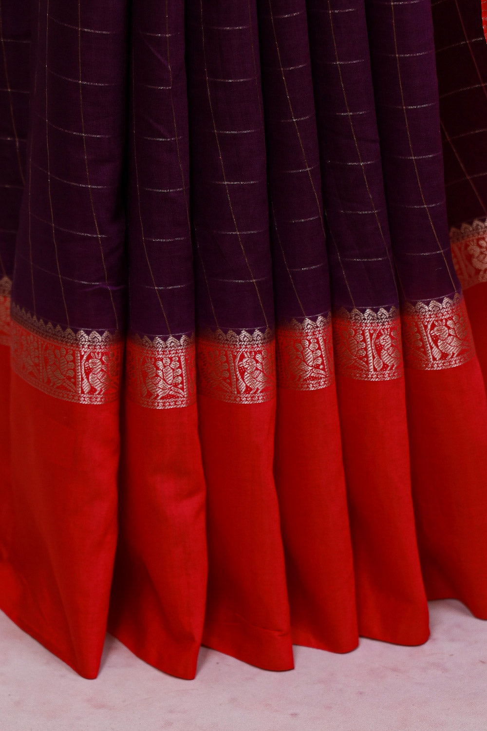 Violet Semi Banarasi Saree