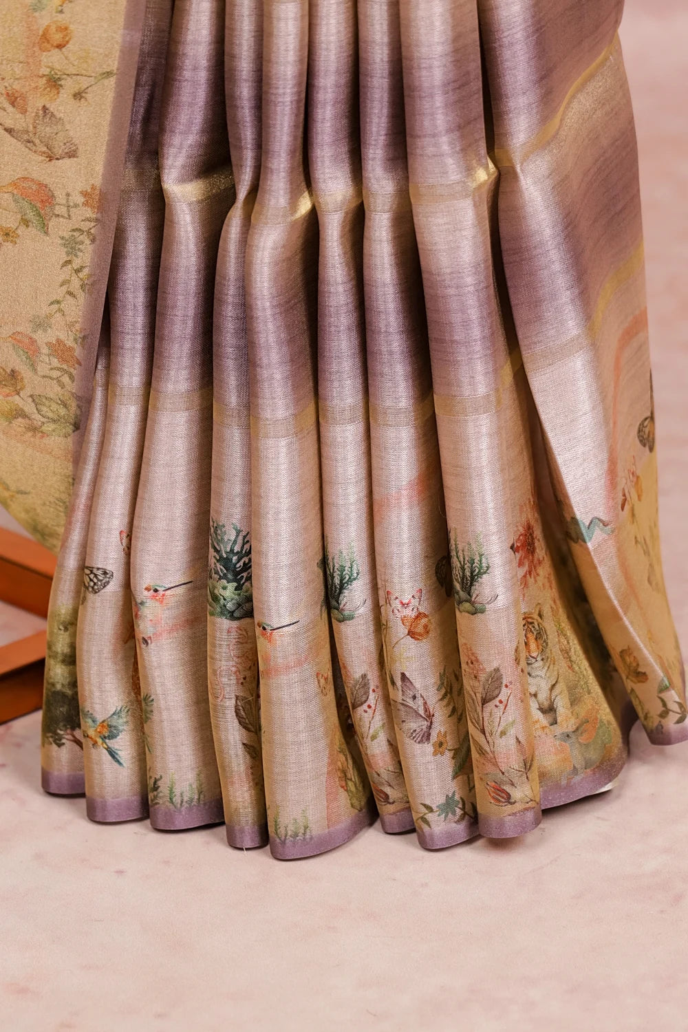 Light Lavender Tissue Silk Saree