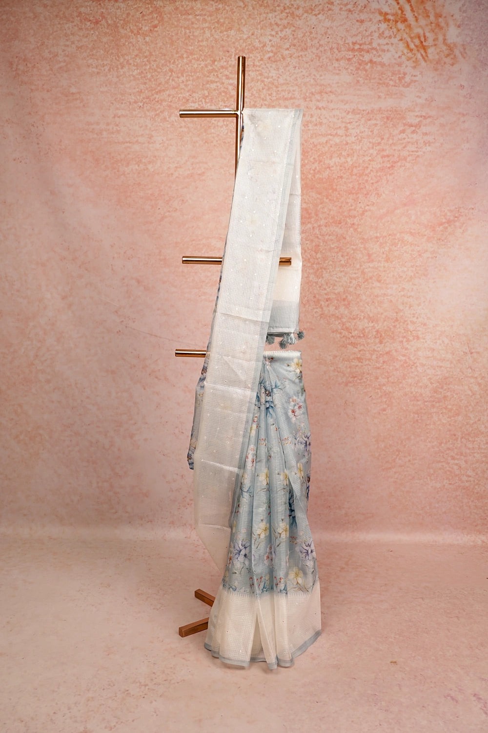 Powder Blue Silky Kota Saree