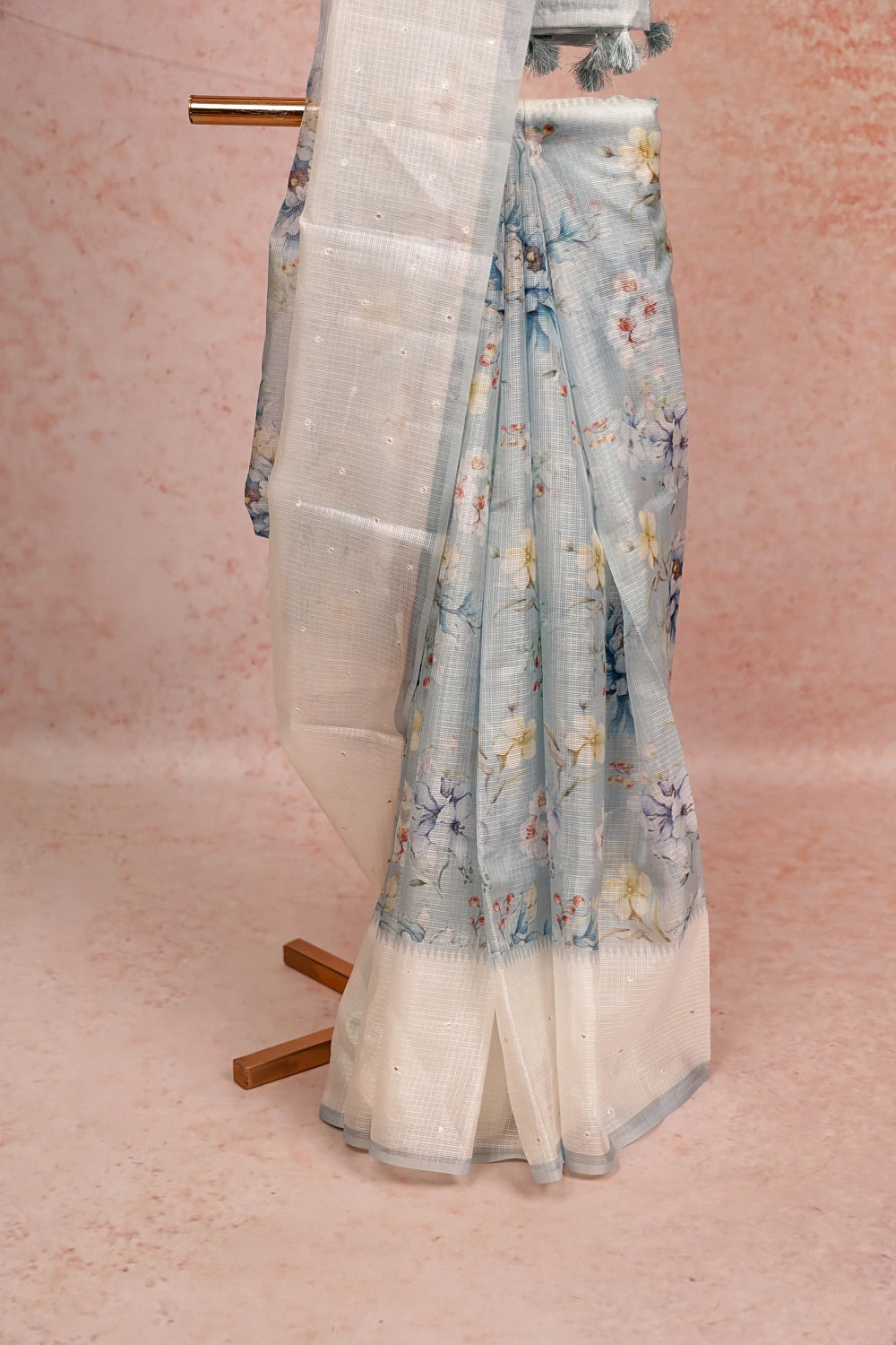 Powder Blue Silky Kota Saree