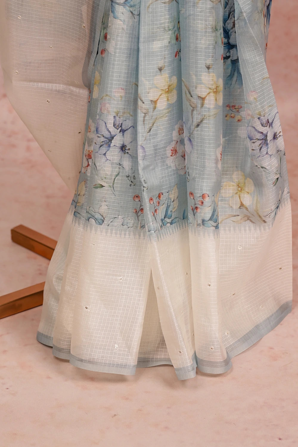 Powder Blue Silky Kota Saree