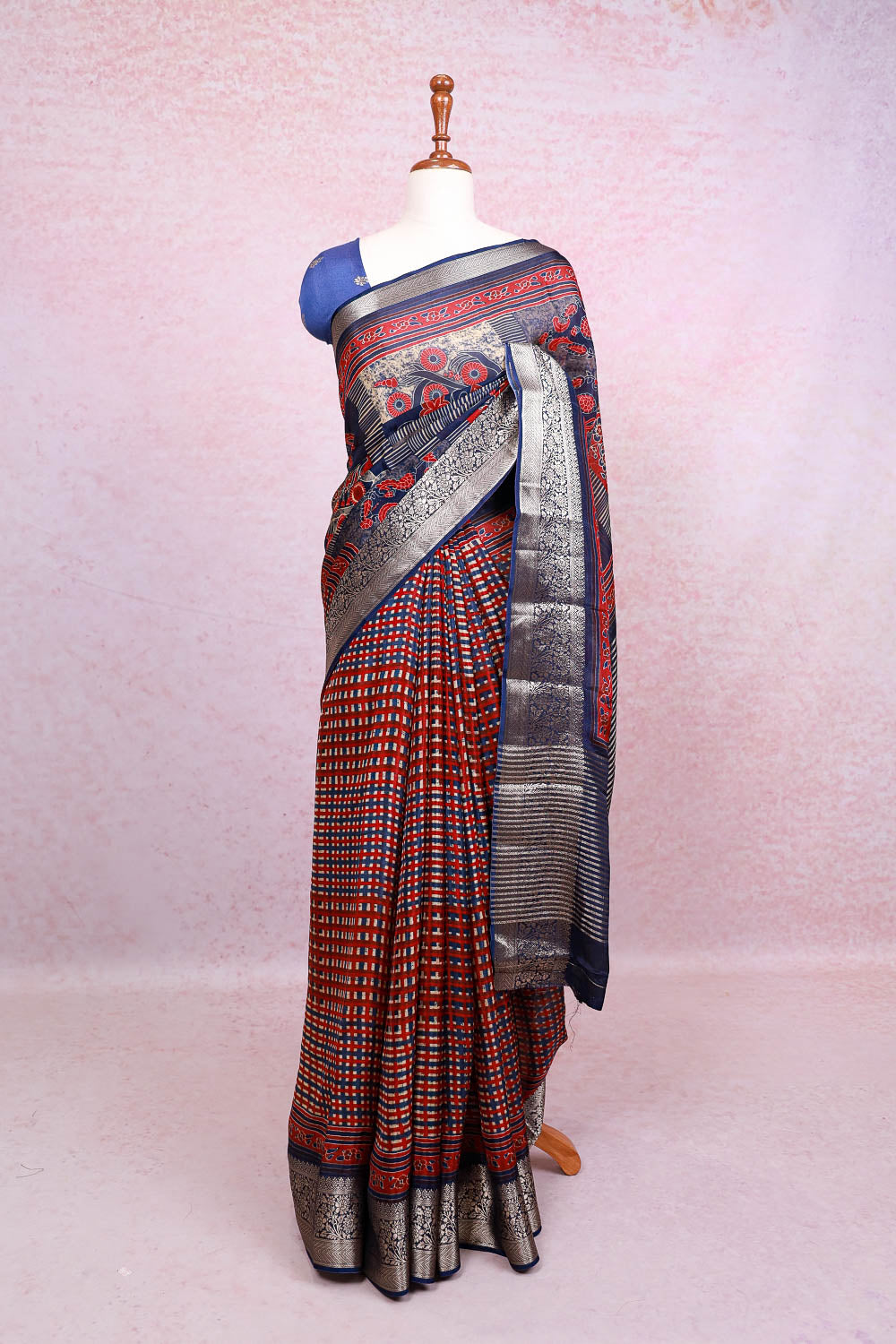 Blue Chanderi Silk Saree