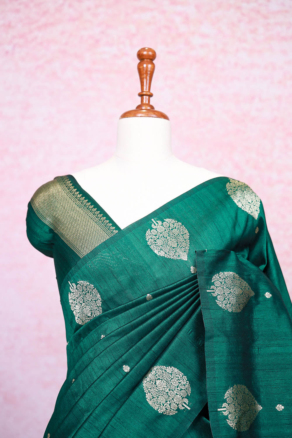 Green Semi Jute Saree
