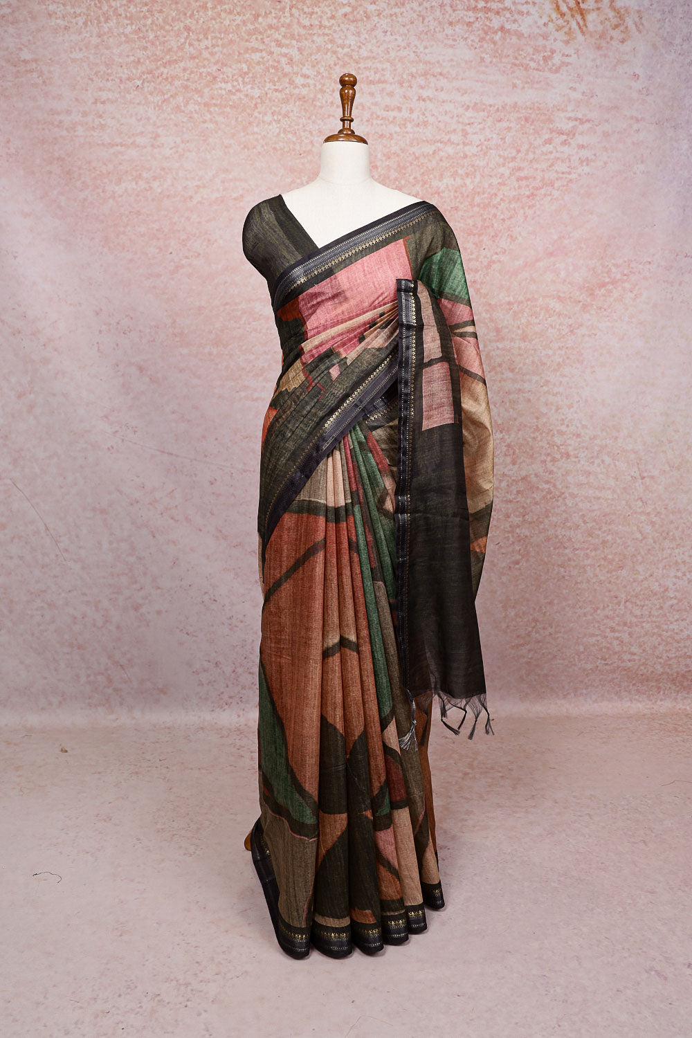 Multi Color Semi Jute Saree