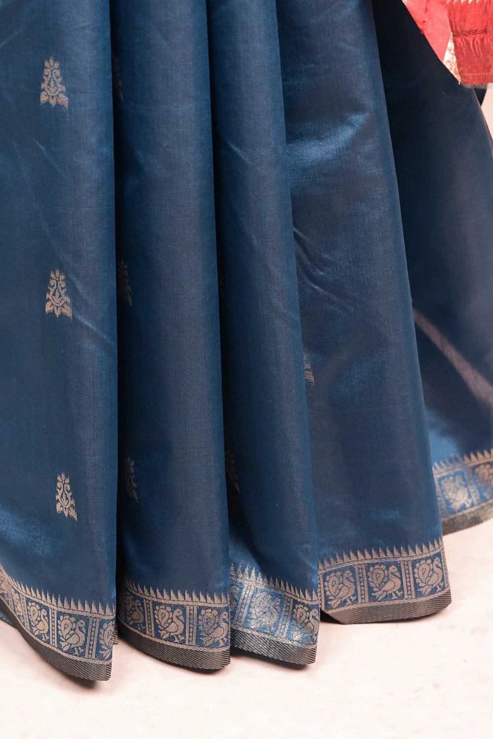 Teal Blue Semi Silk Saree