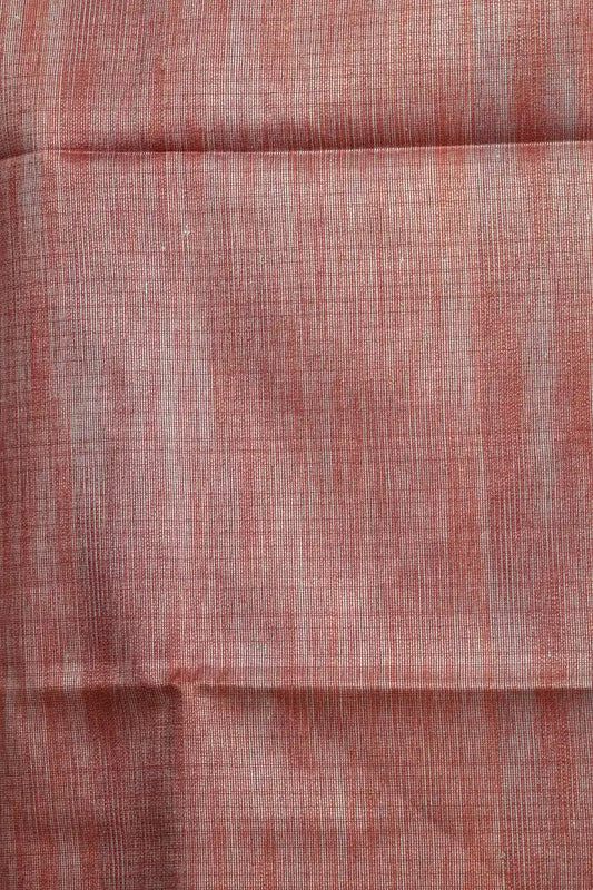 Orange Red Semi Jute Saree