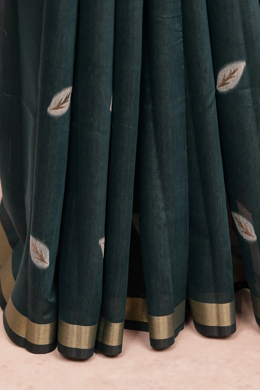 Teal Green Cotton Silk Saree