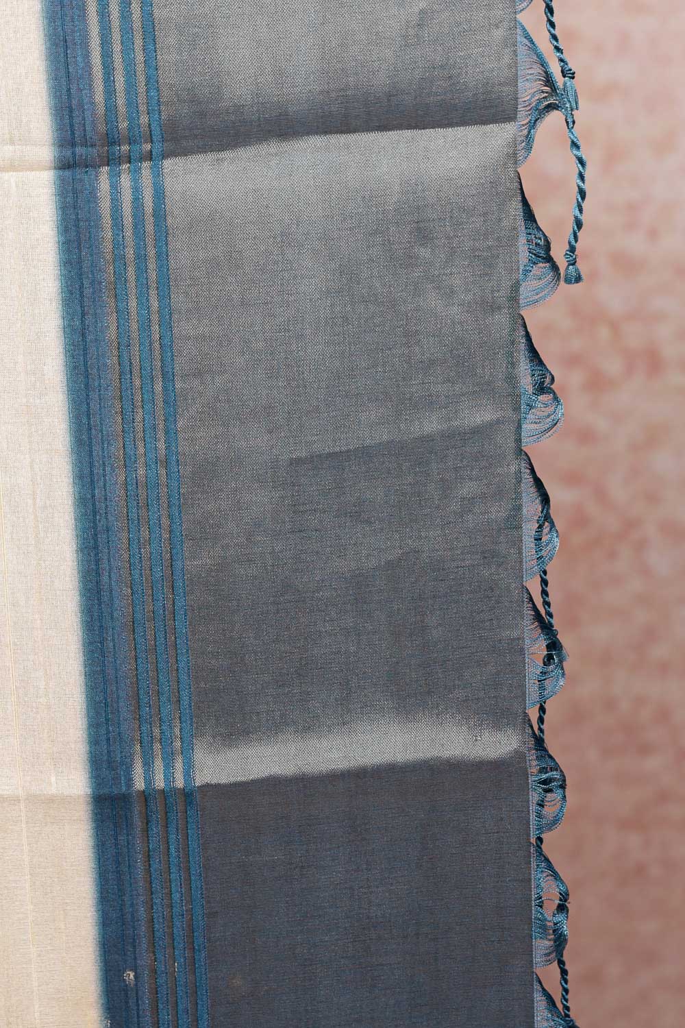 Cream Semi Jute Saree