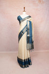 Cream Semi Jute Saree