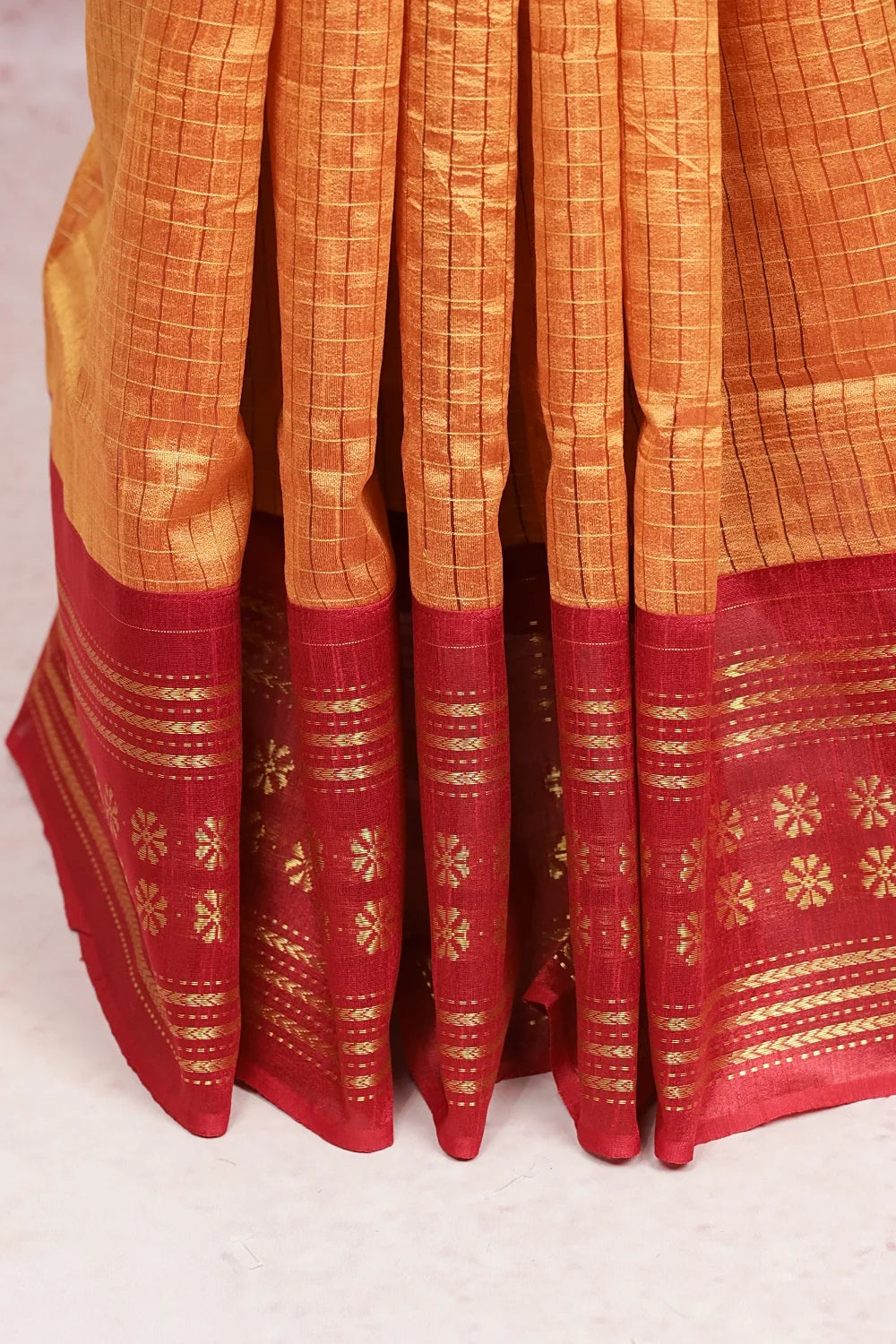 Mango Yellow Semi jute Saree