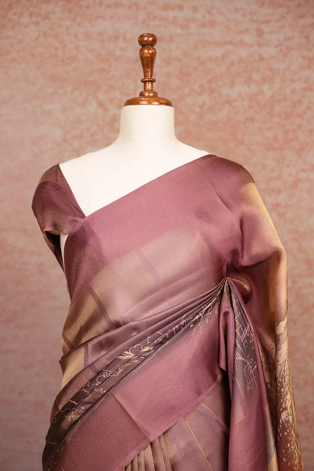 Lavender Semi Tissue Silk Saree