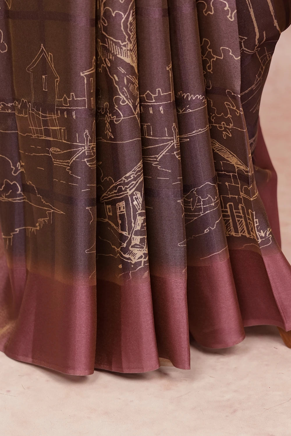 Lavender Semi Tissue Silk Saree