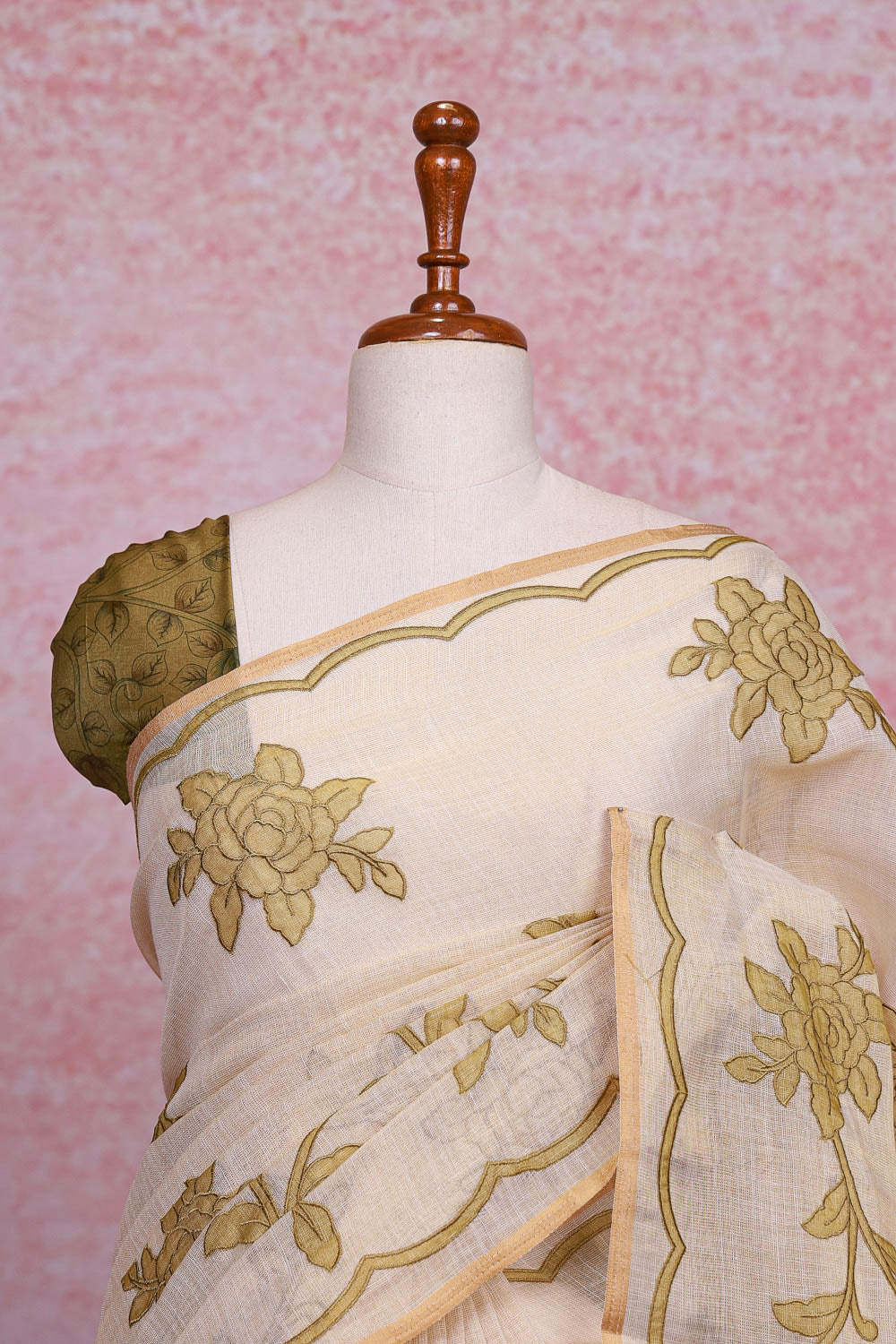 Cream Semi Tissue Saree - Seematti