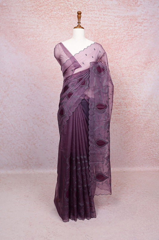 Purple Organza Saree