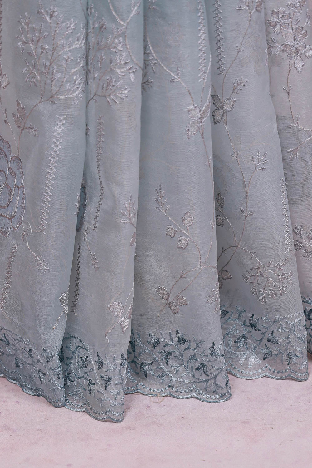 Powder Blue Organza Saree