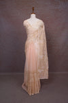 Light Peach Organza Saree