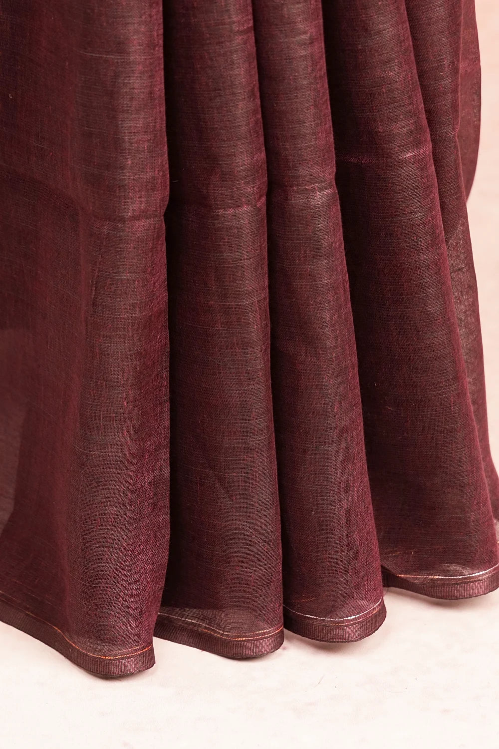 Wine Semi Linen Saree