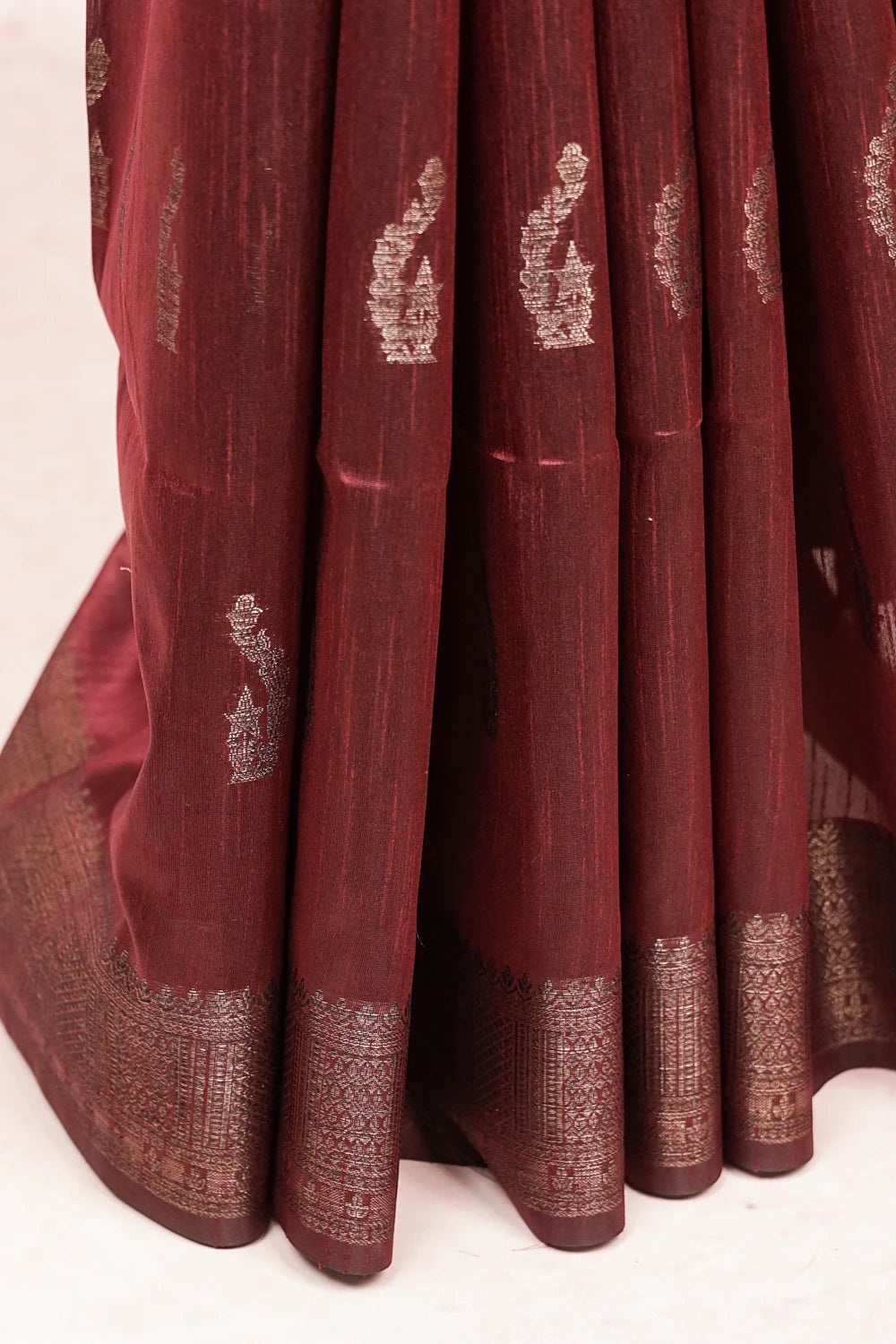 Dark Brown Semi Jute Saree