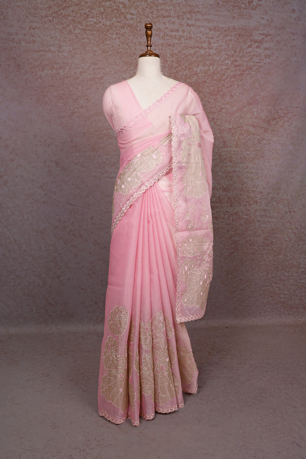 Pink Organza Saree