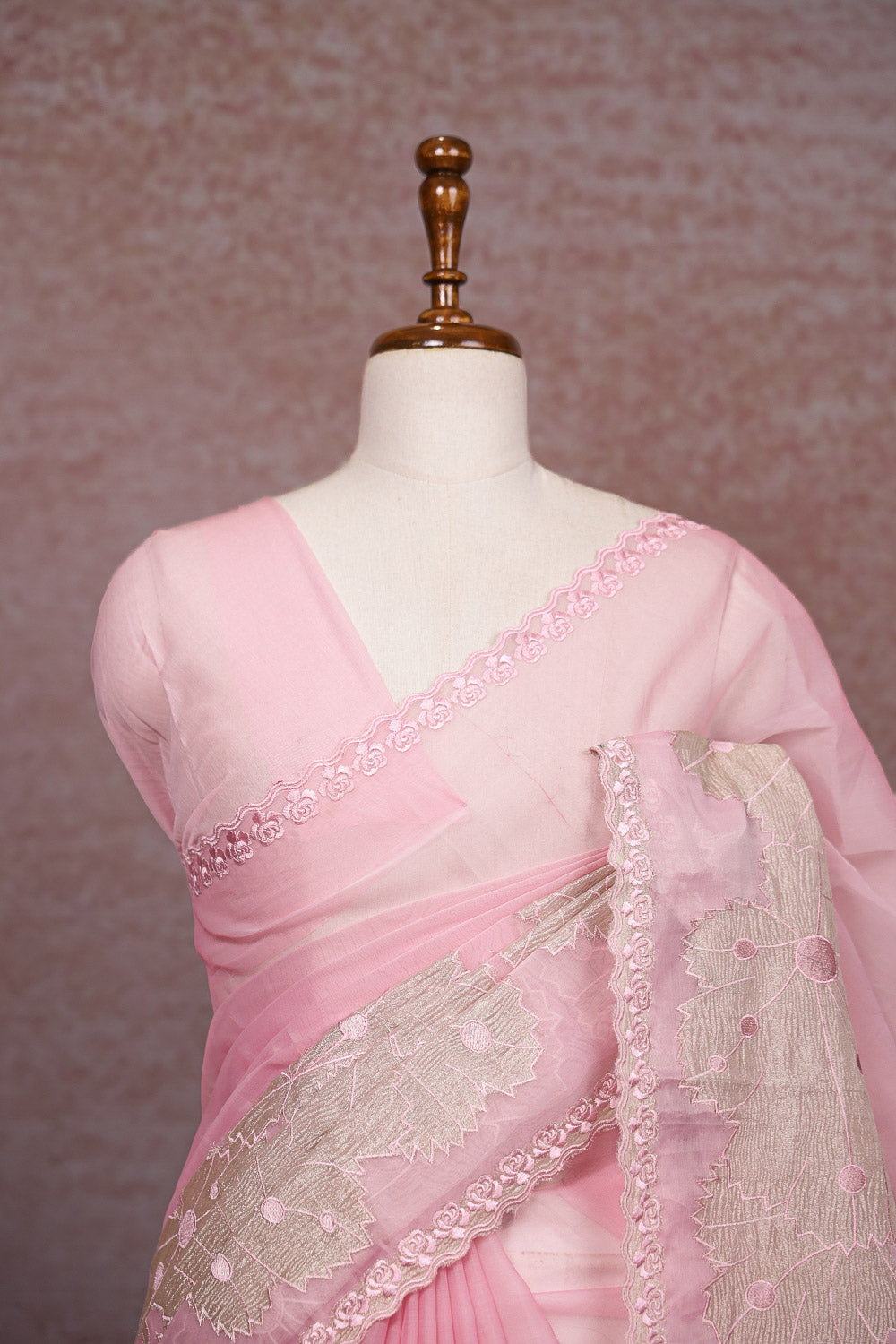 Pink Organza Saree