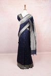 Navy Blue Semi Tussar Saree