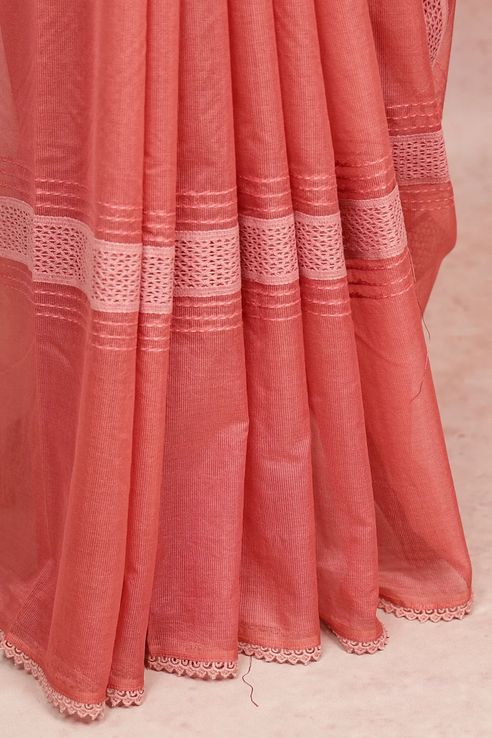 Coral Pink Kota Saree