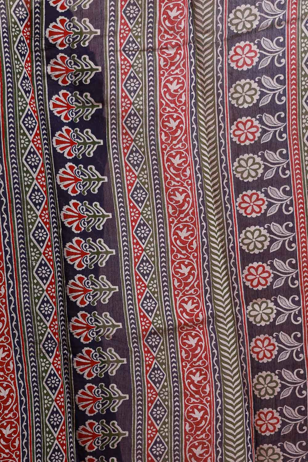 Navy Blue Cotton Saree