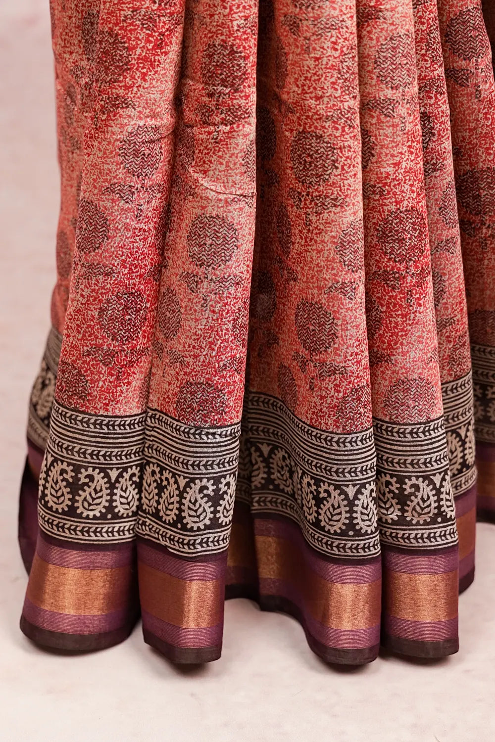 Peach Semi Chanderi Saree