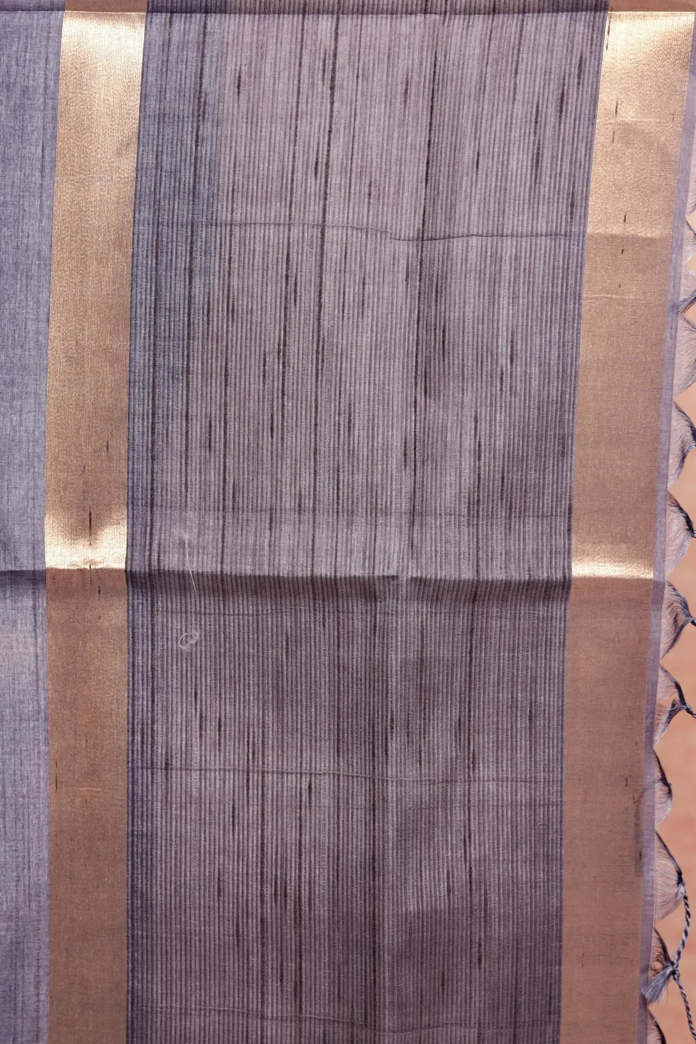 Dark Grey Semi Tussar Saree
