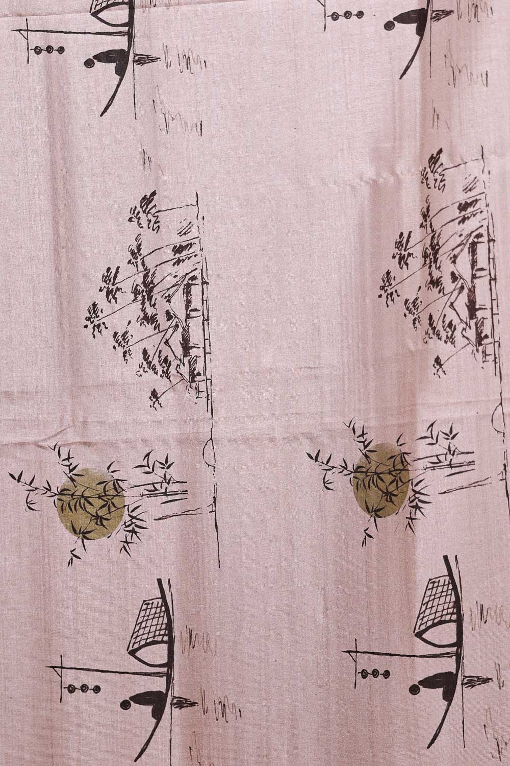 Mehandi Green Semi Tussar Saree