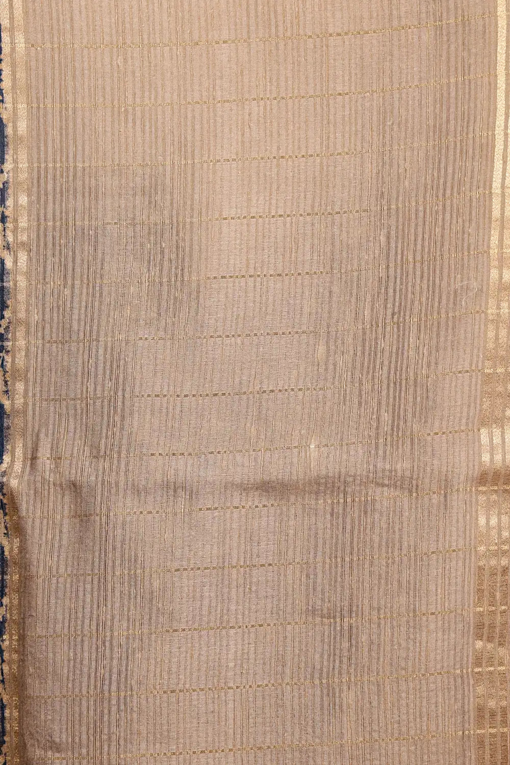 Indigo Blue Tussar Jute Saree