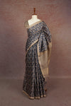 Indigo Blue Tussar Jute Saree