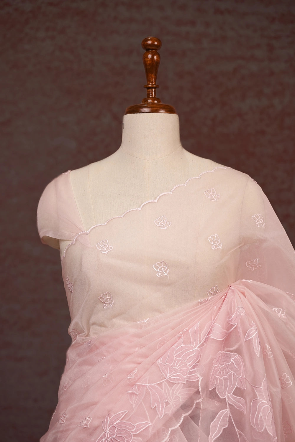 Baby Pink Organza Saree