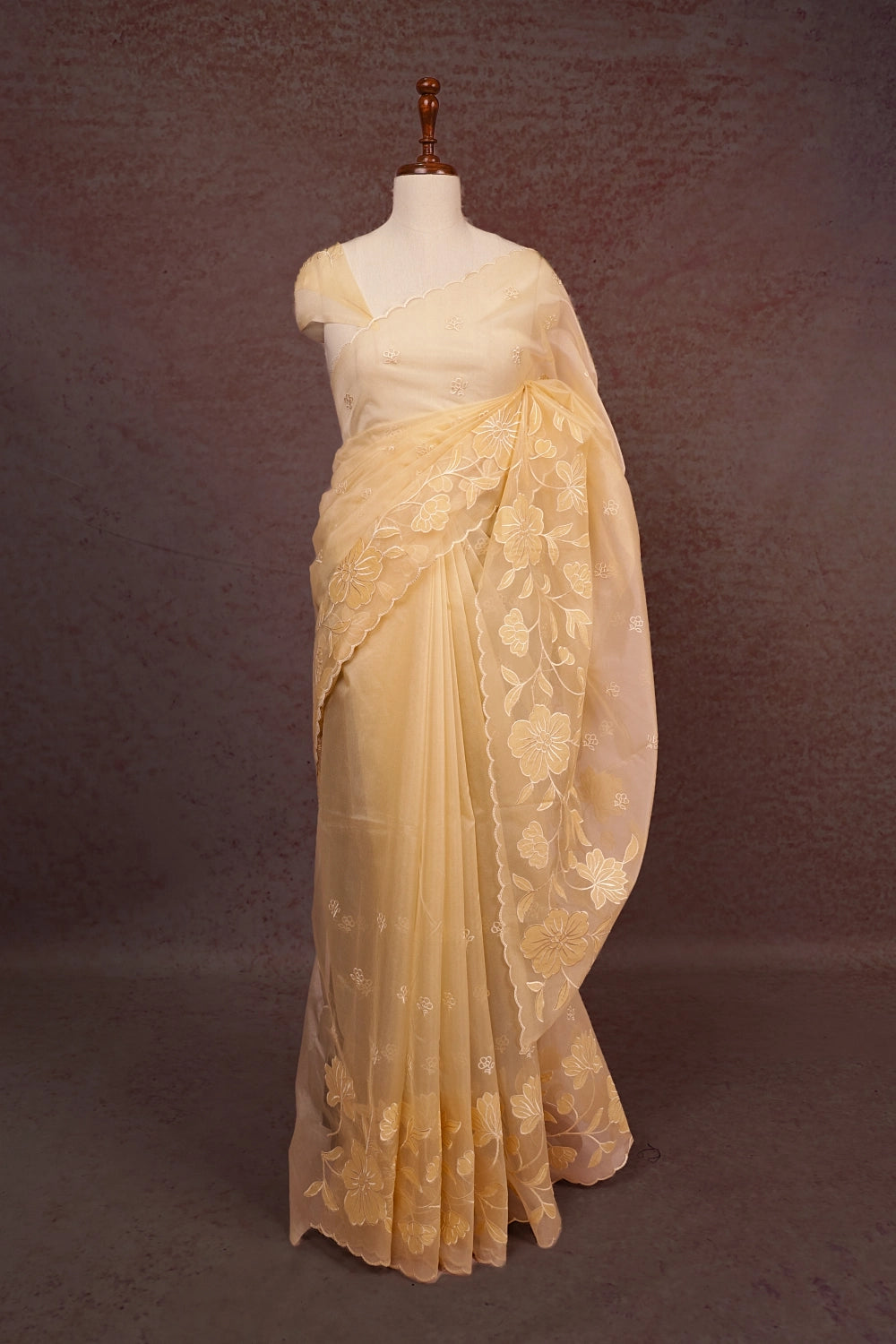 Sandal Organza Saree
