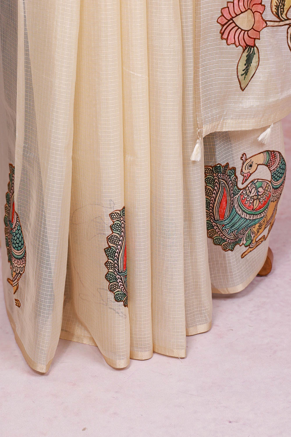 Cream Color Silky Kota Saree