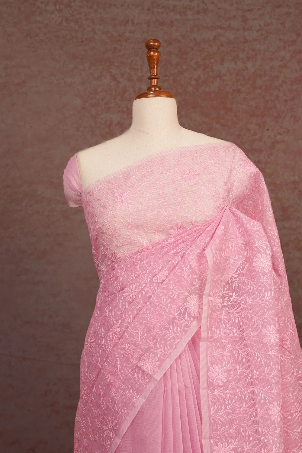 Baby Pink Net Kota Saree