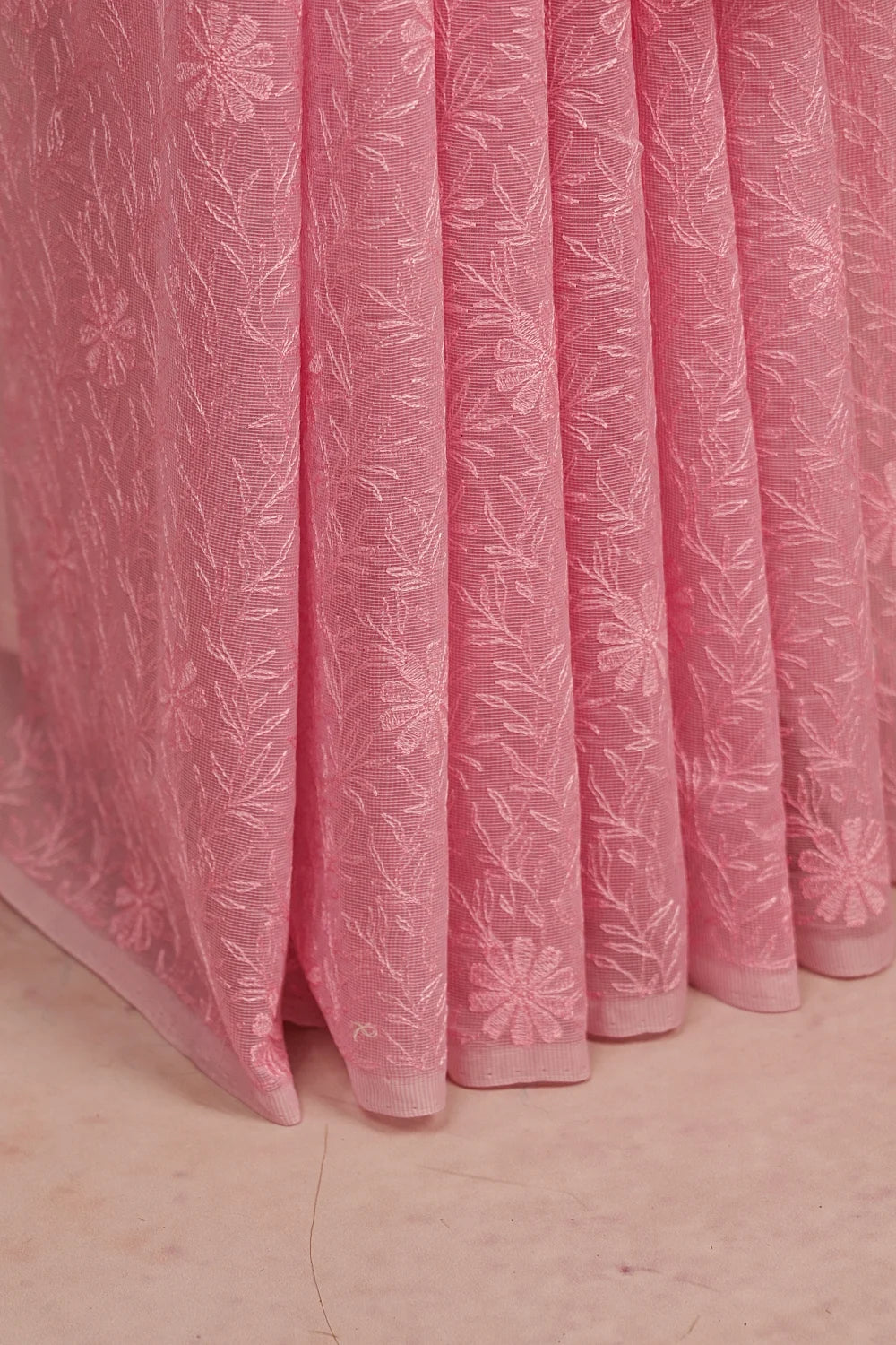 Baby Pink Net Kota Saree