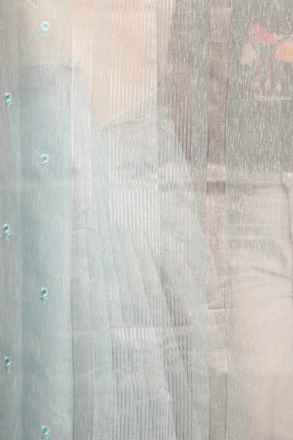 Sky Blue Tissue Kota Saree