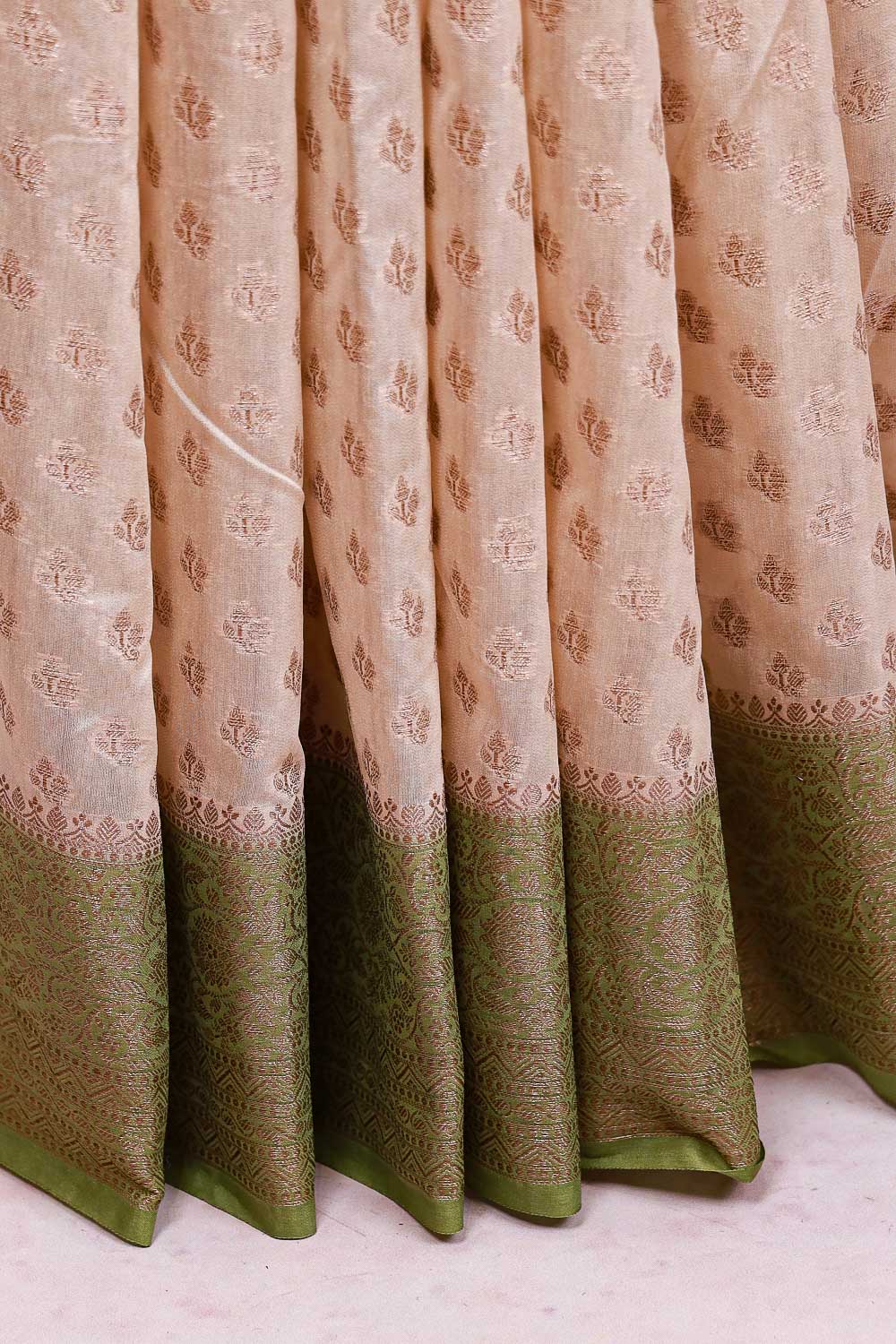 Cream Semi Tussar Saree