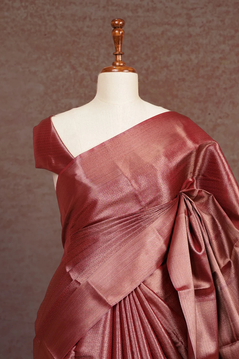Light Maroon Semi Tissue Silk Saree