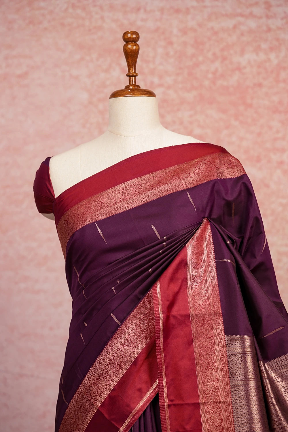 Grape Colour Semi Silk Saree
