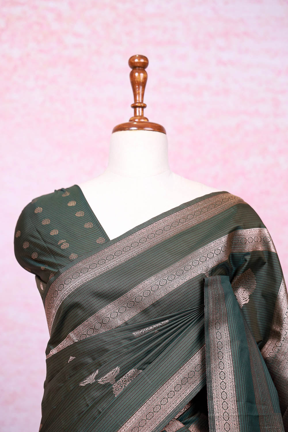 Dark Green Semi Silk Saree - Seematti