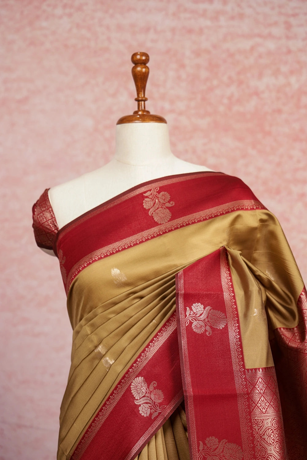 Biscuit Colour Semi Silk Saree