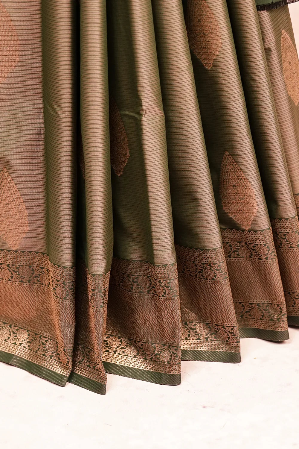 Light Green Colour Semi Silk Saree