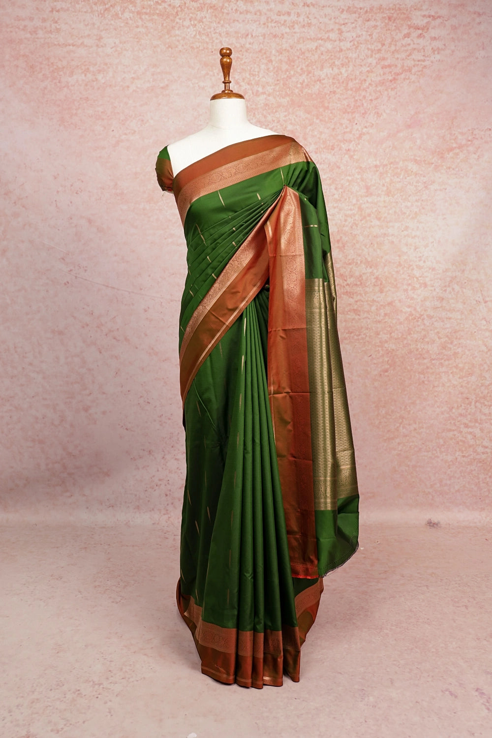 Green Colour Semi Silk Saree