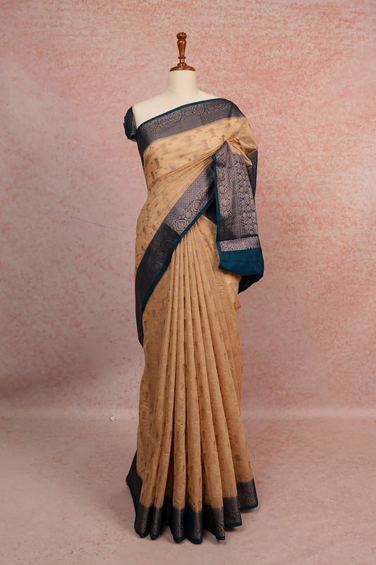 Light Sandal Colour Semi Tussar Saree