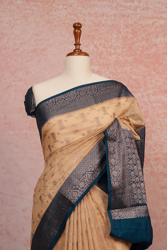 Light Sandal Colour Semi Tussar Saree